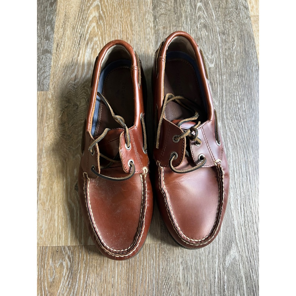 Dockers Mens Brown Leather Boat Shoes Classic Nautical Moc Toe Loafers‎